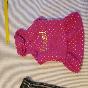 Dog shirt, skirt, valentine, pink
